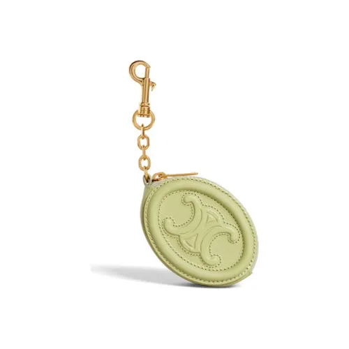 CELINE Гладкая коровья кожа Маленький Монетница Мини Женский Бирюзовый Светло-зеленый цвет травы