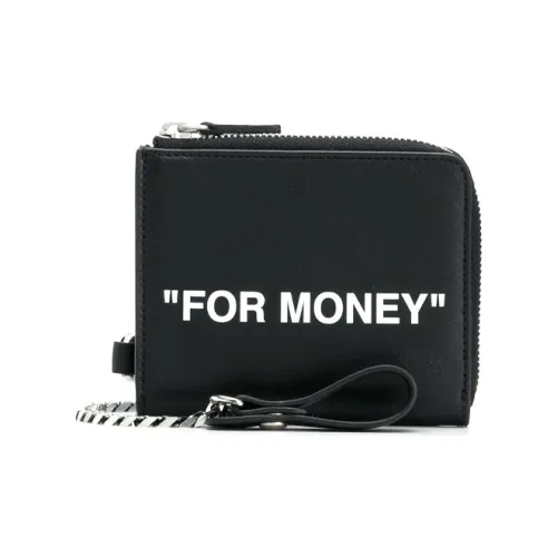 OFF Белый Кожа Кошелек Унисекс Черный