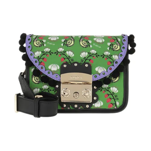 Furla Metropolis Collection Сумка через плечо из коровьей кожи Мини Женская Зеленая