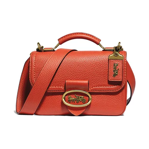 COACH Riley Кожа Сумка через плечо Сумка Маленькая Женская Красная