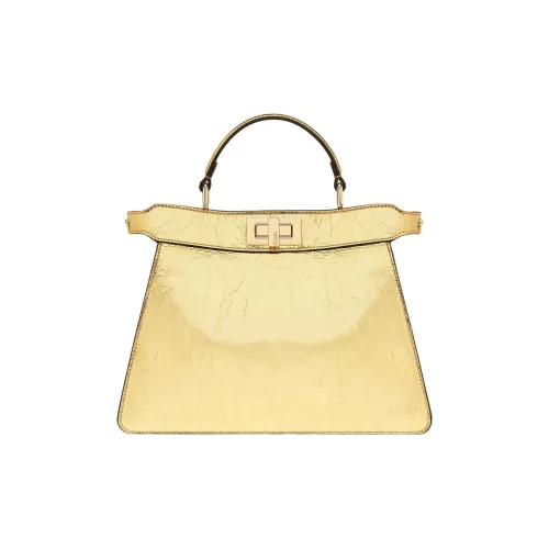 FENDI Peekaboo Овчина Сумка через плечо Маленькая Сумка Женская Золотая