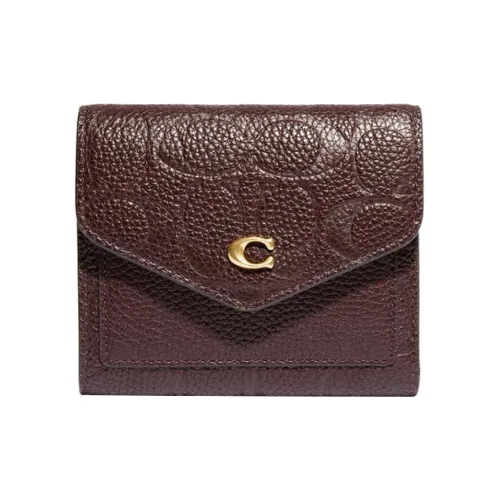 COACH Wyn Apple Wallet Women's Ox Blood Red