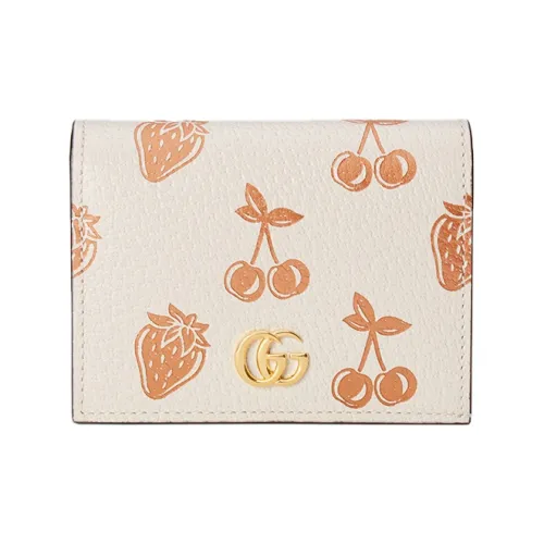 GUCCI Marmont Кожа Кошелек Держатель для карт Женская Белый