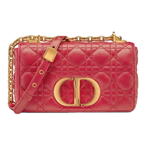 DIOR Caro Мягкая коровья кожа сумка через плечо сумка через плечо маленькая женская малиново-красный