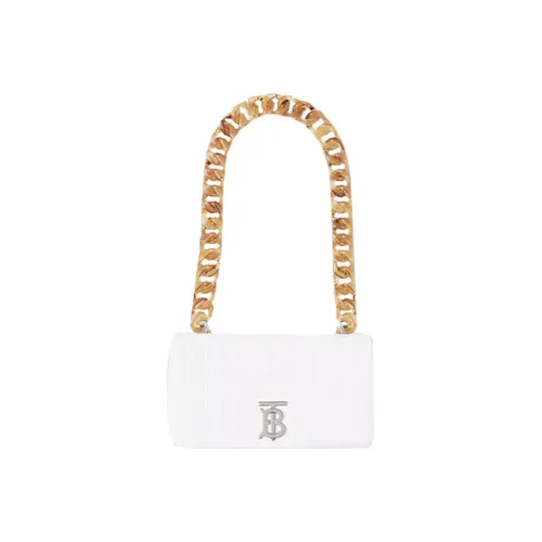 Burberry Lola Сумка Лоскутное шитье Овечья шкура Сумка через плечо Сумка на плечо Женская Белая