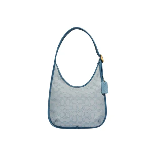 COACH Ergo Кожа Сумка-полумесяц Сумка через плечо Сумка на плечо Сумка среднего размера Женская Синяя