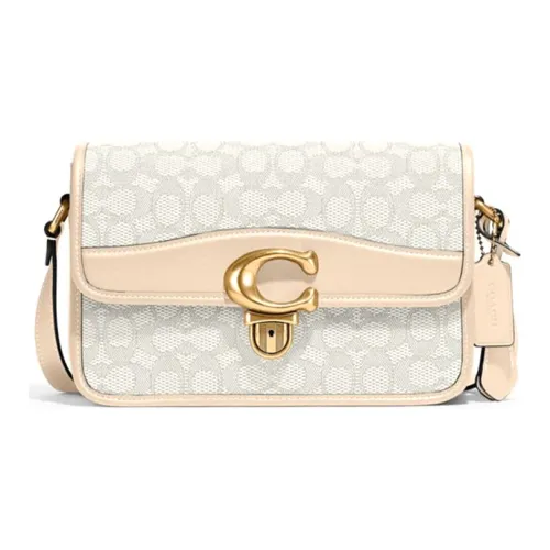 COACH Studio Коровья кожа Сумка через плечо Сумка на плечо Стандартная Женская Айвори Монограмма