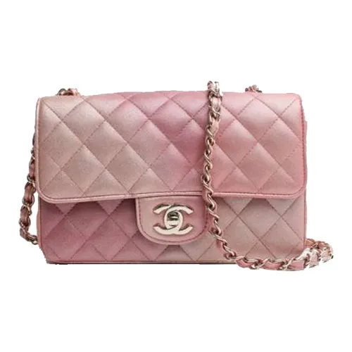 CHANEL Classic Flap CF Личи Коровья кожа Сумка через плечо Сумка на плечо Женская Dazzling Металлический розовый