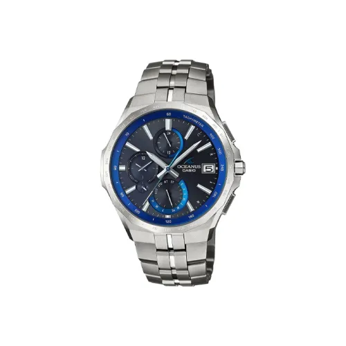 CASIO OCEANUS Collection Poseidon 5000 Кварцевый механизм Титан Ремешок Часы Мужские Циферблат Синий
