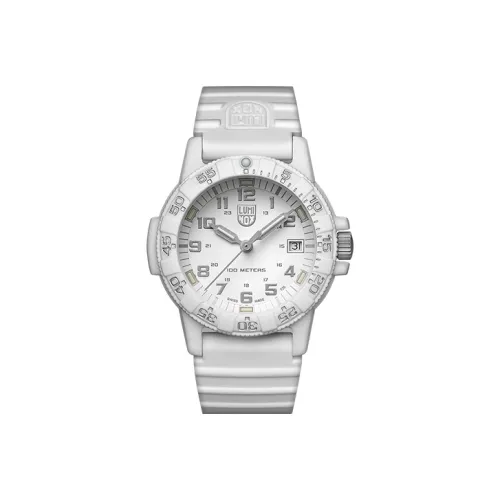 LUMINOX Кварцевый механизм Мужские часы Часы 39 мм Белый циферблат Керамика Чехол для часов Резиновый ремешок