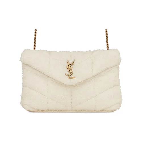 SAINT LAURENT Пуховая ткань Сумка через плечо Мини Женская Белая
