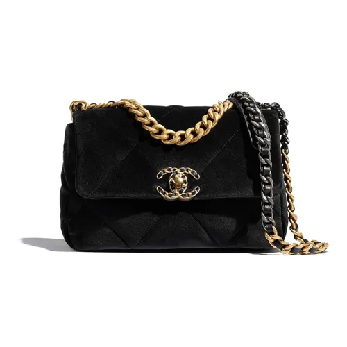 CHANEL 19Bag Велюр Сумка через плечо Маленькая Женская Черная