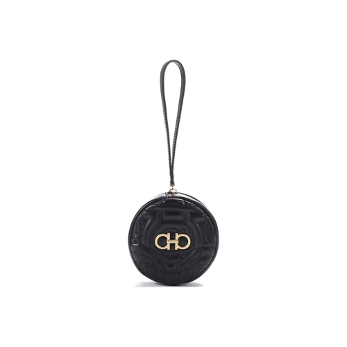 FERRAGAMO Телячья кожа Монета Кошелек Женский Черный