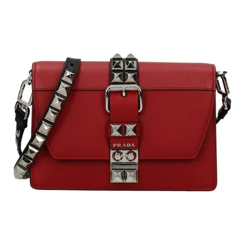 PRADA Сумка через плечо из кожи женская красная