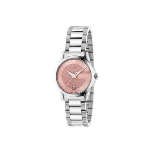 GUCCI G Timeless Collection Women's Watch Кварцевый механизм ремешок из нержавеющей стали розовый циферблат