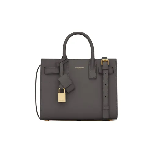 SAINT LAURENT GRAIN LEATHER Тоут Сумка Сумка для покупок Сумка через плечо Сумка мини Женская Серый