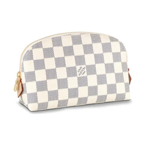 LOUIS VUITTON Damier Azur Холст Косметичка Женская Белая