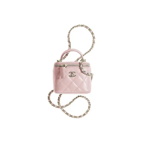 CHANEL 22P Sheepskin Box Bag Shoulder Bag Handbag Women's Pink