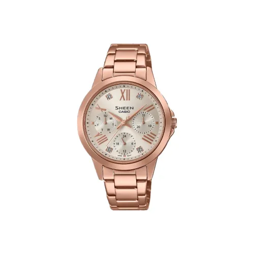 CASIO SHEEN Collection Кварцевый механизм нержавеющая сталь ремешок часы женский циферблат золотого цвета SHE 3516PG 9A