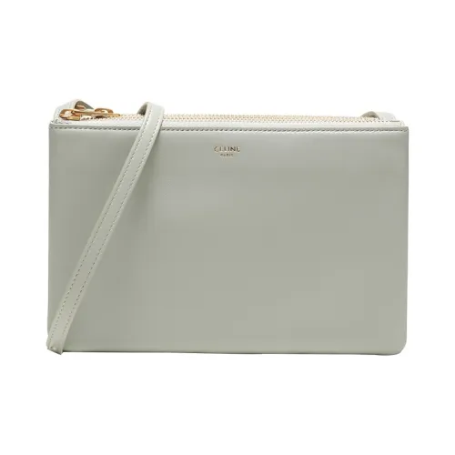 CELINE Trio Овчина Сумка через плечо Сумка на плечо Женская Аква Зеленый