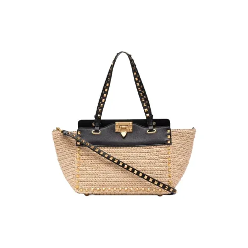 Valentino Коровья кожа плетение из соломы сумка женская светлый умбра