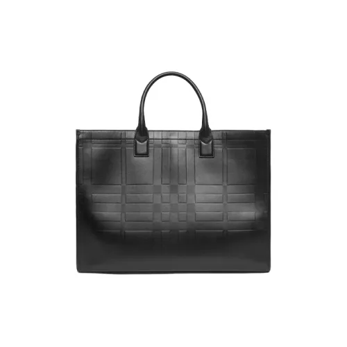 Burberry Коровья кожа Сумка-тоут из кожи Сумка для покупок Мужская сумка Черный