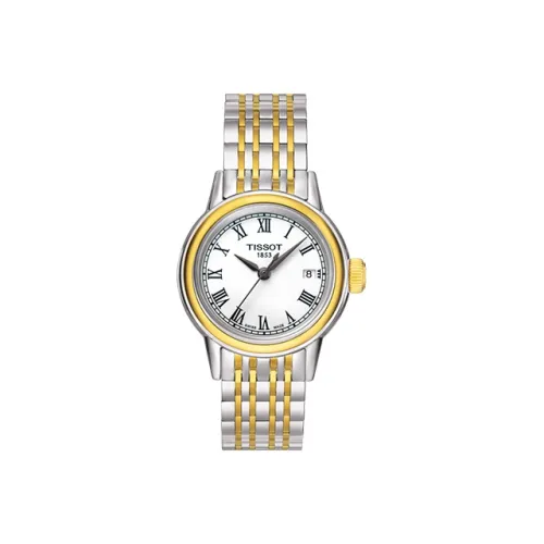 TISSOT Carson Elite Series Кварцевый механизм Женские часы 29 мм Белый циферблат Корпус из нержавеющей стали Ремешок из нержавеющей стали