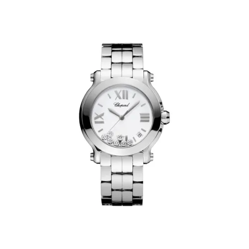CHOPARD HappyDiamonds Joyful Diamonds Collection Кварцевый механизм Женские часы 36 мм Серебристый циферблат