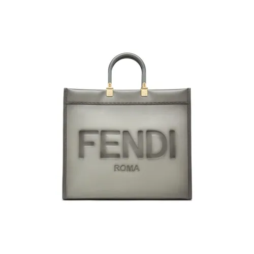 FENDI Телячья кожа Тоут Сумка Большая Унисекс Серый