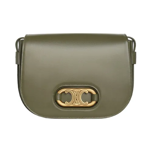 CELINE Triumph Gate Triomphe Сумка из коровьей кожи сумка через плечо сумка через плечо среднего размера женская конфетного цвета армейского зеленого