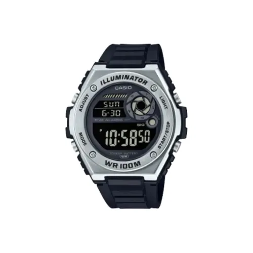 CASIO DIGITAL Series Кварцевый механизм Смольный ремешок Часы Мужские Черный циферблат MWD 100H 1BV