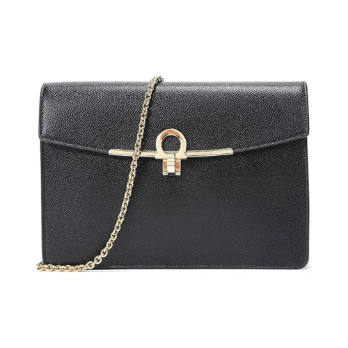 FERRAGAMO Коровья кожа Сумка через плечо ручная женская черная