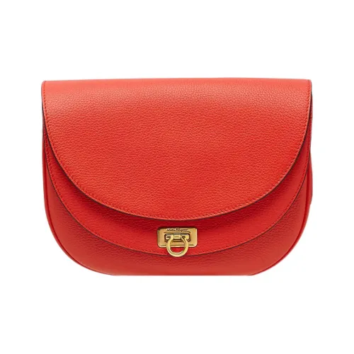 Ferragamo Gancini Естественный Коровья Кожа Крупнозернистая Сумка через плечо Сумка на плечо Женская Яблоко Красный