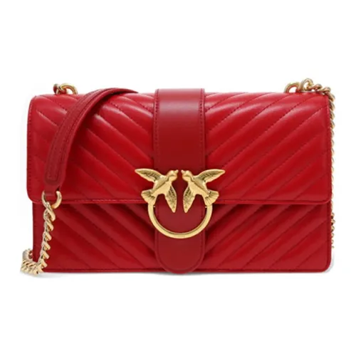PINKO Love Series Овчина Сумка через плечо Сумка на плечо Средняя Женская Красная