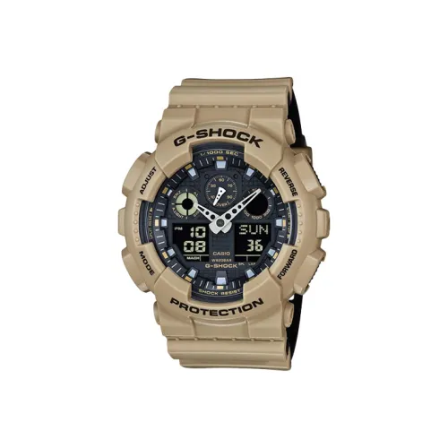 CASIO Liquid Crystal Analog Dual Display Series Кварцевый механизм Смола Ремень Часы Мужские Черный циферблат GA 100L 8A