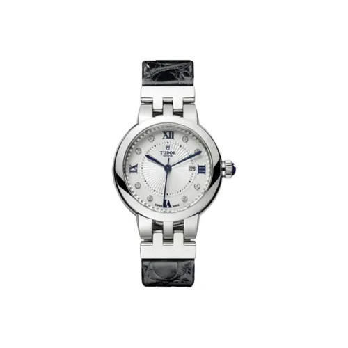 TUDOR Rose Collection Автоматический Механический Механизм Женские Часы 30MM Серебристый Циферблат Корпус из Нержавеющей Стали Кожаный Ремешок