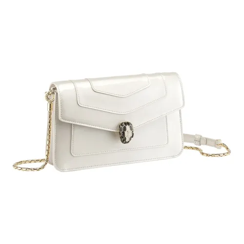 BVLGARI Serpenti Forever Телячья кожа Сумка через плечо Сумка на плечо Женская Белая