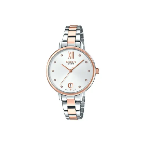 CASIO SHEEN Collection Кварцевый механизм Часы Женские Серебристый циферблат SHE 4530SPG 7A