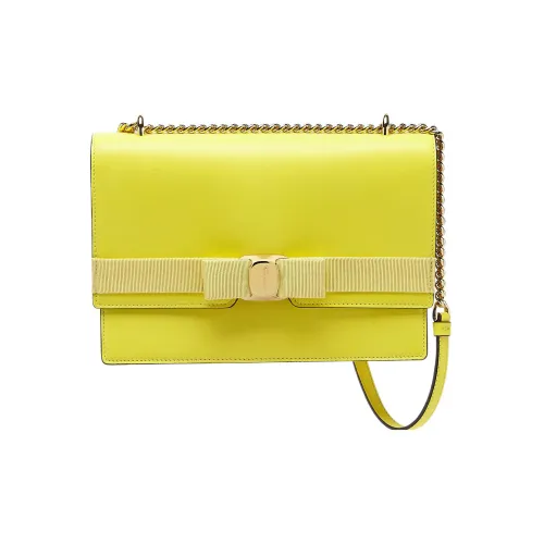 FERRAGAMO Vara Телячья кожа Сумка через плечо Женская Желтая Canary