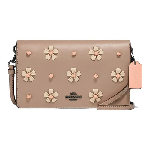 COACH Hayden Кожа Сумка через плечо Маленькая Женская Коричнево-розовая