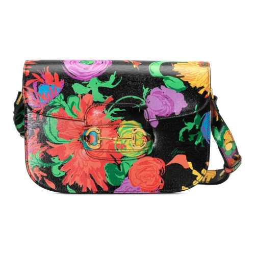 GUCCI Horsebit 1955 Кожа Седло Сумка Сумка через плечо Маленькая Женская Черная