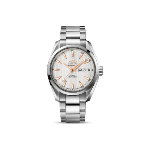 OMEGA AQUA TERRA 150 метров Автоматический Механический Механизм Мужские Часы Часы 38,5 мм Белый Циферблат Корпус из Нержавеющей Стали