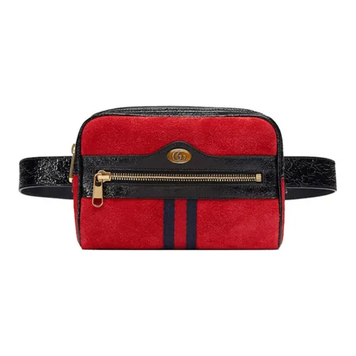 GUCCI Ophidia Лакированная кожа Обмотка Сумка через плечо Слинг-сумка Сумка на пояс Маленький Унисекс Красный и Черный
