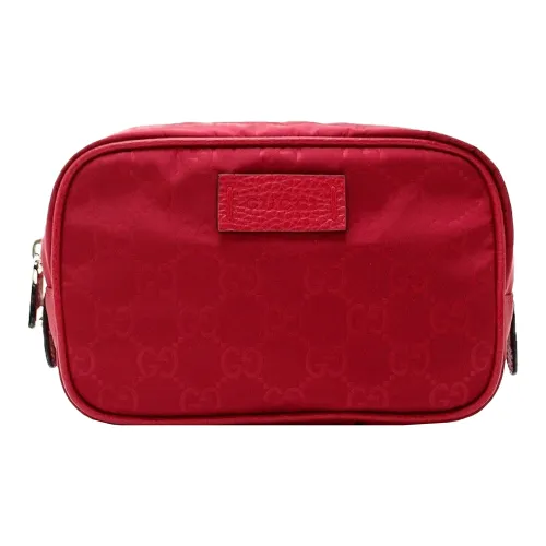 GUCCI Нейлон Холст Туалетная сумка Холст Сумка Сумка для макияжа Клатч Маленький Унисекс Красный