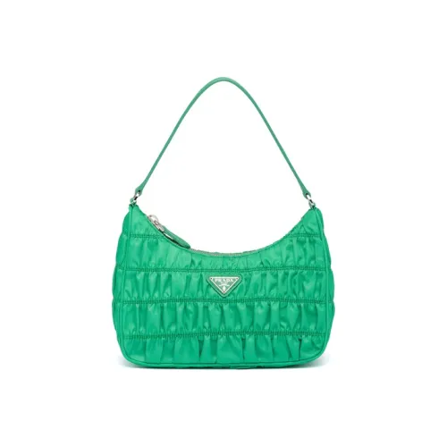 PRADA Saffiano Нейлон Кожа Сумка Мини Женская Зеленая