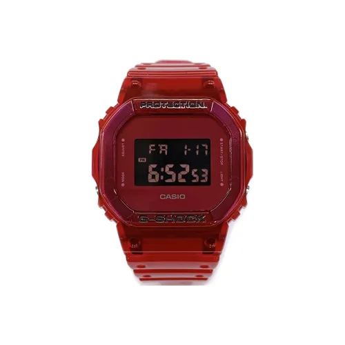 CASIO SQUAD Series Кварцевый механизм Смольный ремешок Часы Женские Часы Красный циферблат