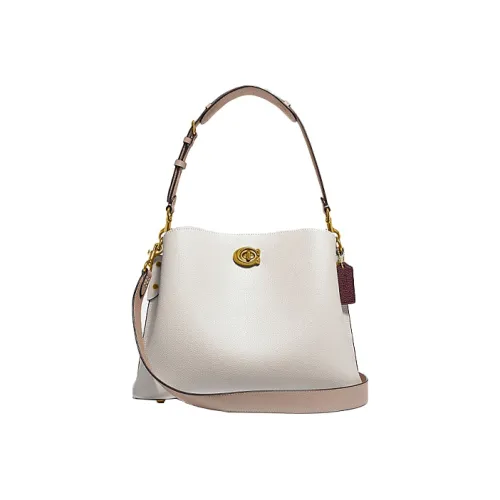 COACH Willow Коровья кожа Ведрообразная сумка Портативная сумка через плечо Большая сумка через плечо Женская Белая