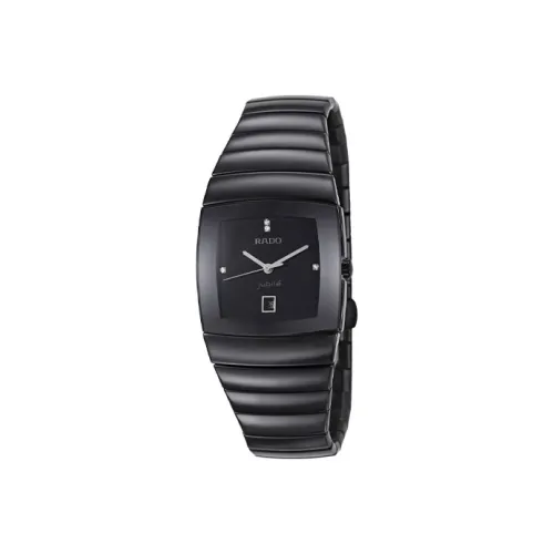 RADO Кварцевый механизм Мужские часы Silver Diamond Collection 27 мм Черный