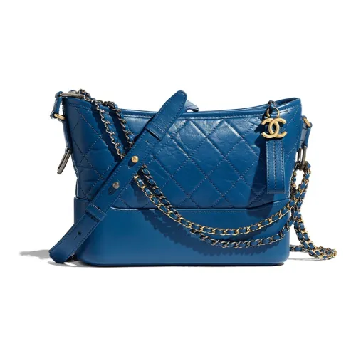 CHANEL Gabrielle Smooth Oiled Calfskin Hobo Bag Handbag Shoulder Bag Crossbody Bag Medium Unisex Blue CHANEL Gabrielle Гладкая Масляная Телячья Кожа Хобо Сумка Сумка Плечевая Сумка Сумка через плечо Средняя Унисекс Синяя
