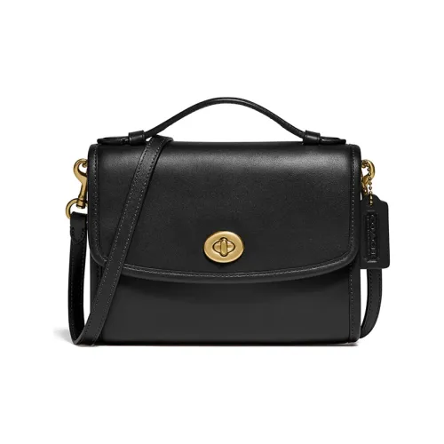 COACH Kip Кожа Курьерская сумка Сумка Сумка через плечо Сумка через плечо Женская Черная